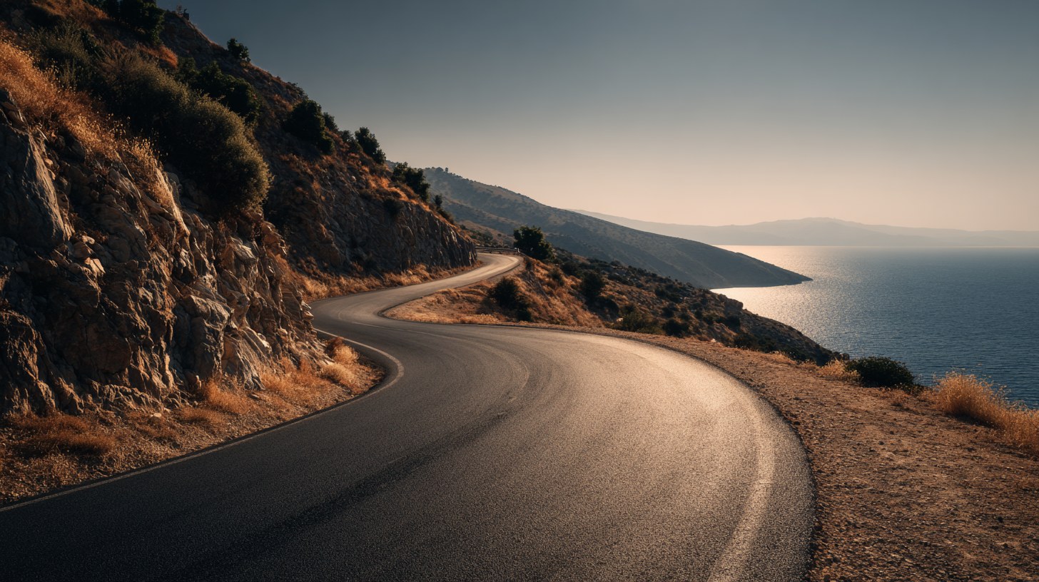 Cinematic coastal road in Cyprus